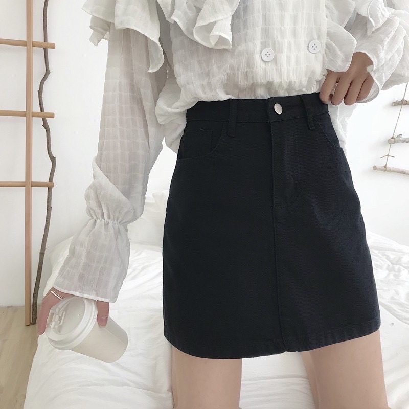 Chân váy ngắn kaki - chân váy a ngắn basic hàng mới
