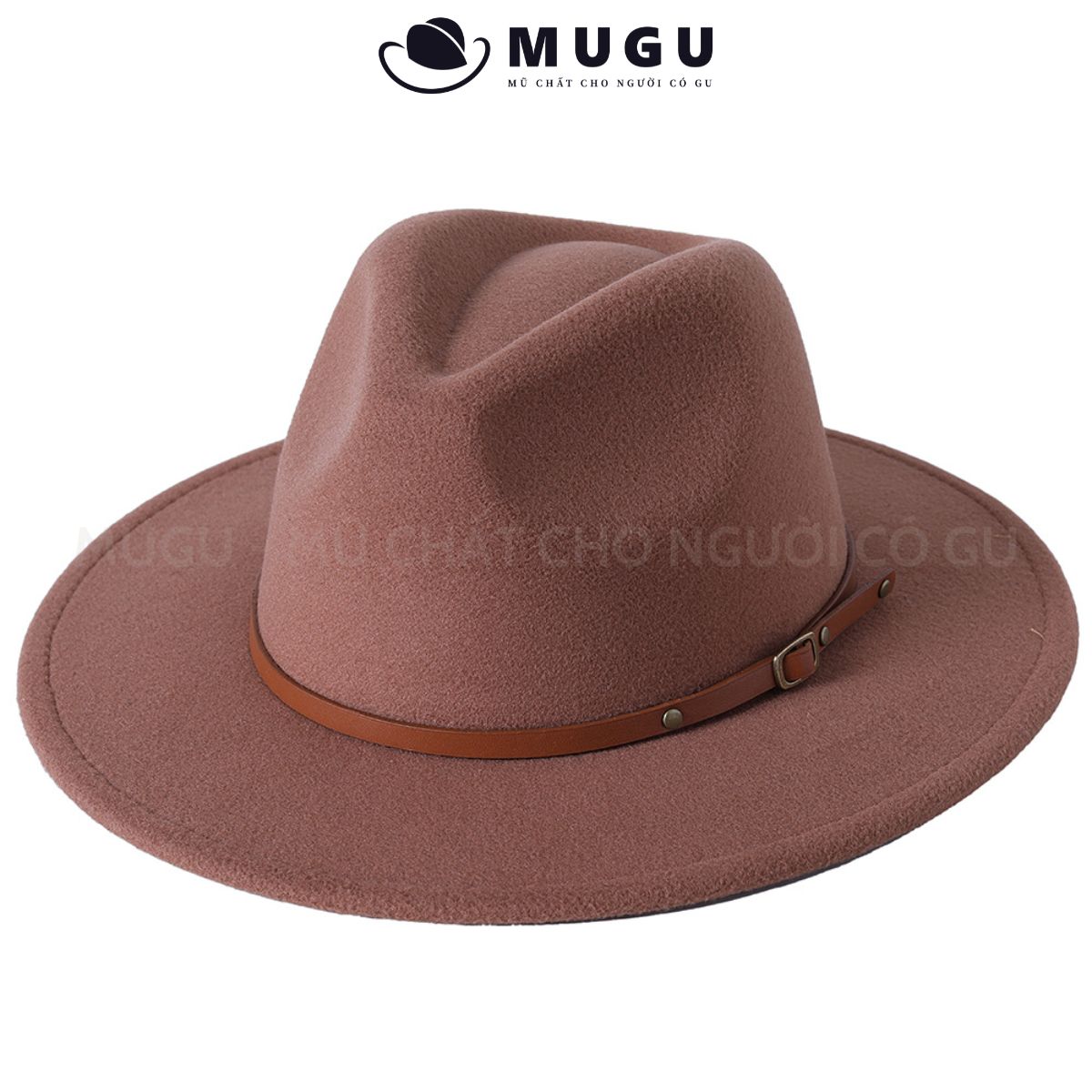 Mũ phớt nam trung niên fn31 - mũ fedora vành rộng cao cấp | mugu