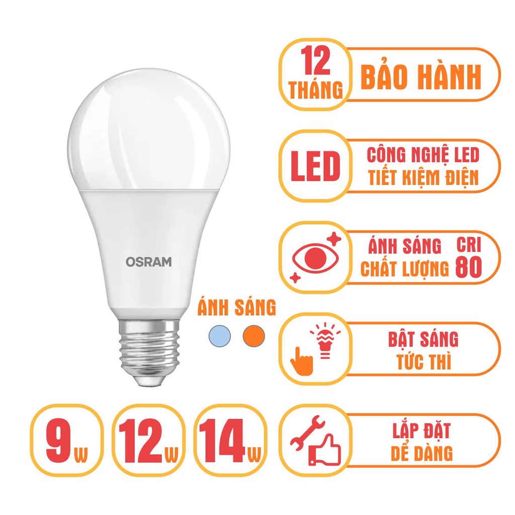 Bóng led bulb osram 5w, 7w, 9w, 12w, 14w, hàng chính hãng