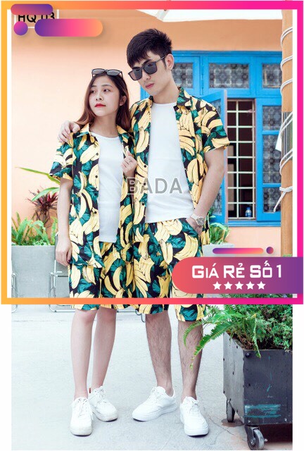 Bộ quần áo đôi hoa quả dành cho cặp đôi đi du lịch - tinntinn shop