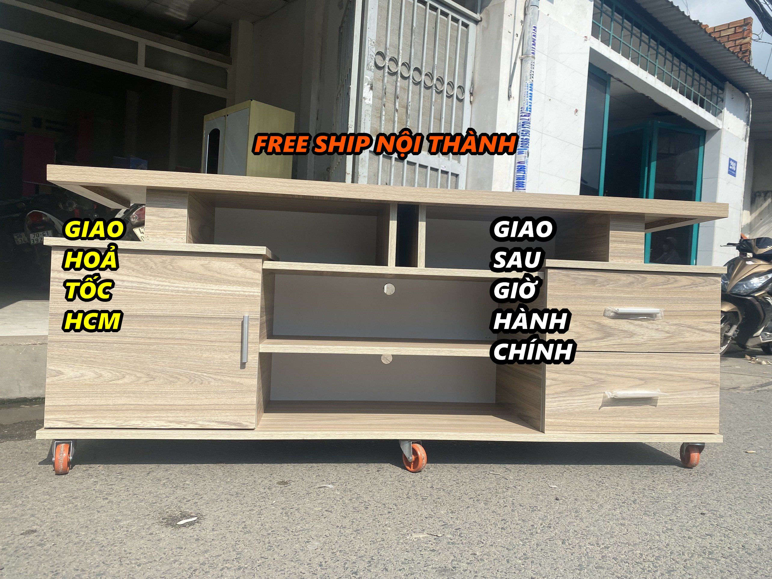 Kệ tivi gỗ mdf phủ melamine chồng trầy