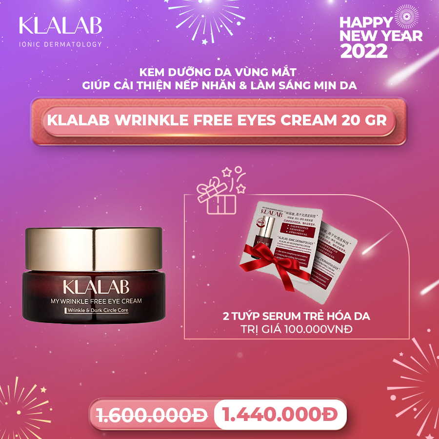 Kem dưỡng da vùng mắt KLALAB Wrinkle Free Cream cải thiện nếp nhăn & làm sáng mịn da 20 gr