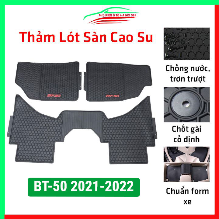 Thảm lót sàn ô tô cao su theo xe Mazda BT-50 2021-2022, thảm trải sàn xe hơi không mùi, chống trơn trượt, mài mòn tốt