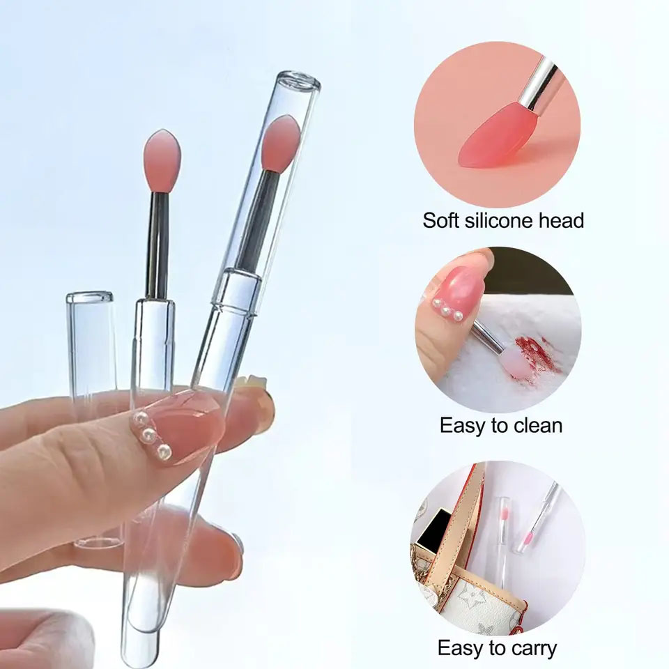 Cọ Silicon đánh son môi, cọ trang điểm ,cọ lấy mặt nạ ủ môi có nắp