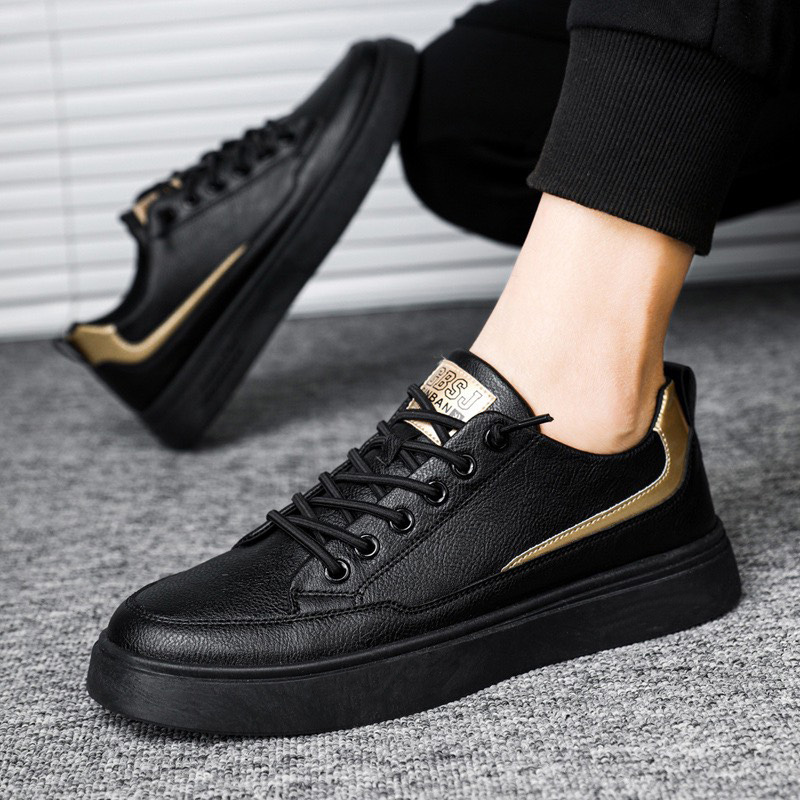 Giày nam thể thao sneaker - Ginban 2 màu đen và trắng