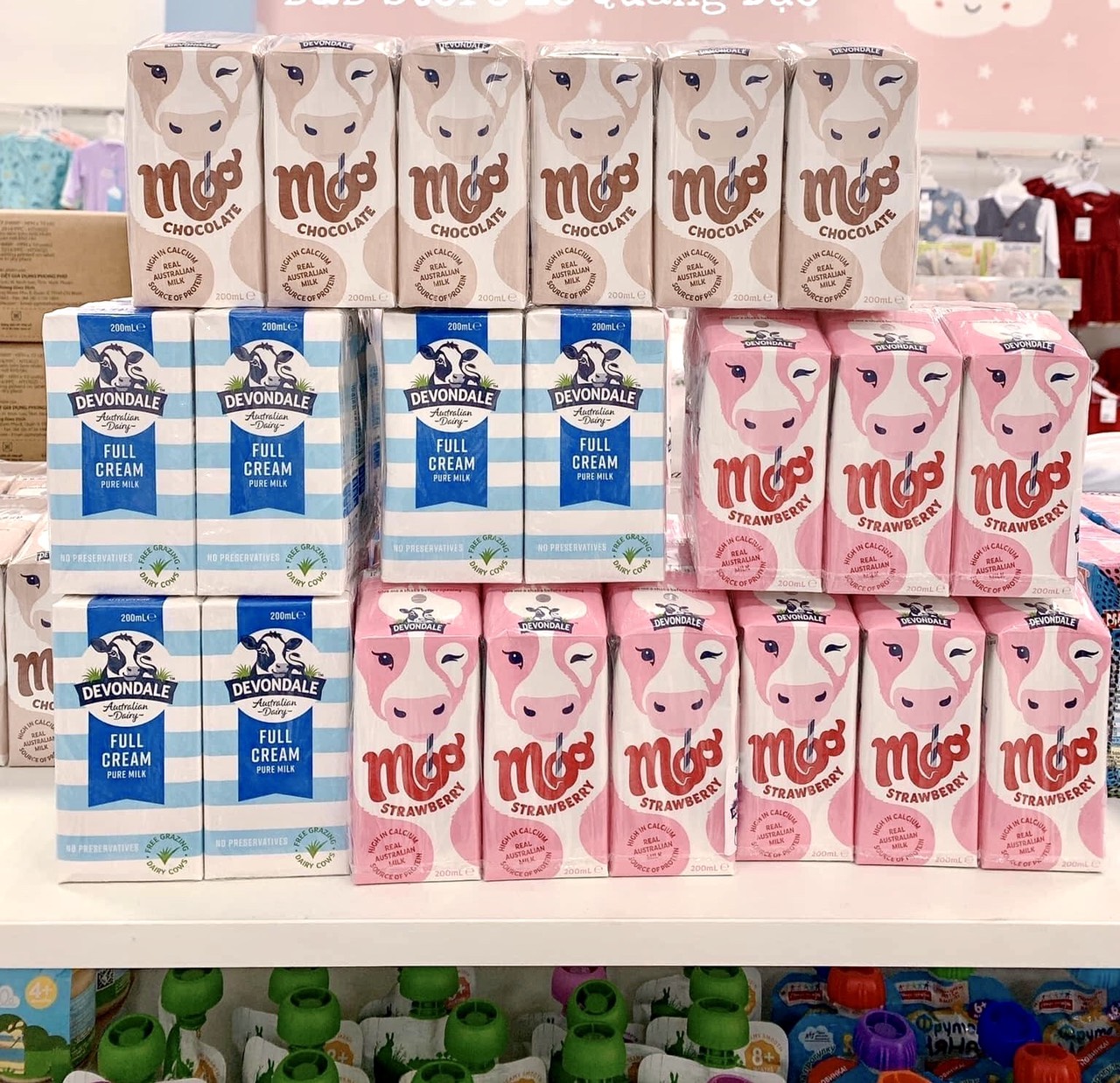 Sữa tươi devondale nội địa đủ vị fullkem/dâu/socola hộp 200ml date 2021