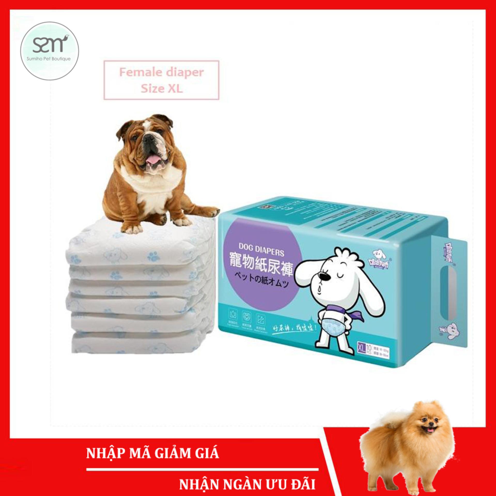 5 cái Bỉm vệ sinh chó mèo cái Sumiho công nghệ Ý size XL cho chó 13-28Kg