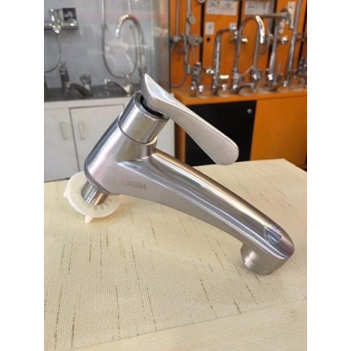 Vòi lavabo, vòi nước, vòi rữa mặt, vòi rữa tay, vòi xã 1 đường nước lạnh inox 304 10cm