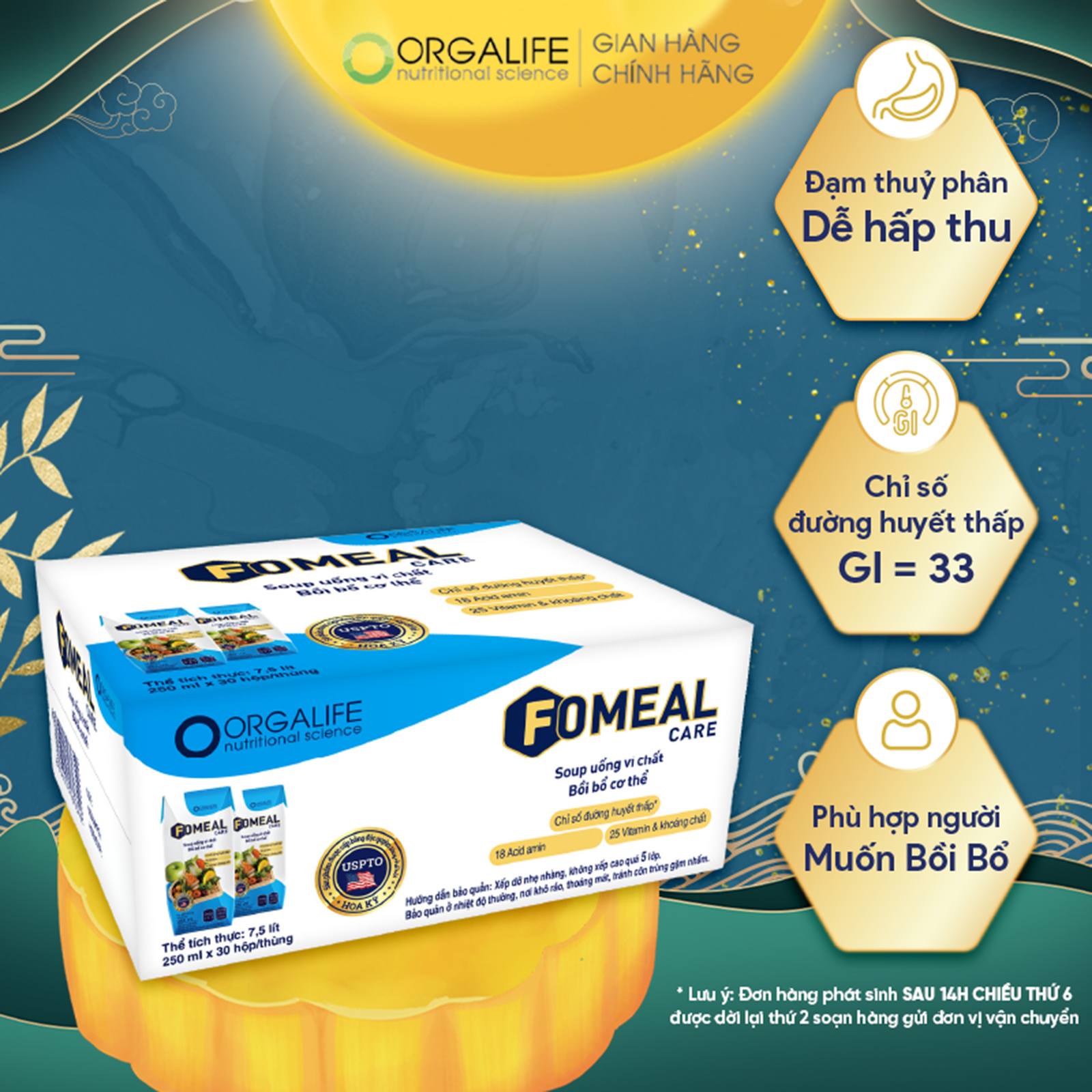 Thùng 30 hộp Soup uống vi chất Fomeal Care 250ml/hộp - Thay thế bữa ăn, dễ hấp thu, ổn định đường huyết, tăng sức đề kháng