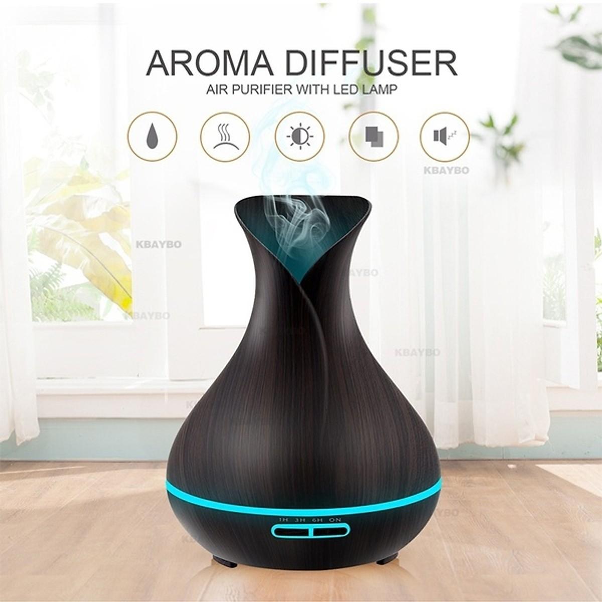 Máy xông tinh dầu TULIP-VANGO - Máy khuếch tán tinh dầu siêu âm cao cấp - Máy tạo độ ẩm - máy xông tinh dầu - máy phun sương tạo ẩm thay thế cho đèn xông tinh dầu [Saffron Minhhanh588]