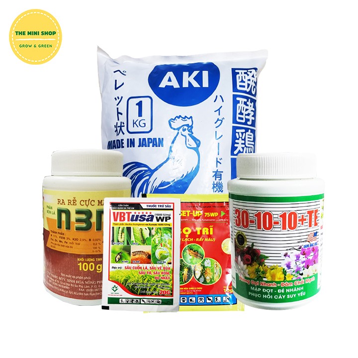 Bộ phân bón cho cây mai cung cấp dinh dưỡng toàn diện, phòng trừ sâu bọ trĩ cho mai - COMBO MAI 4