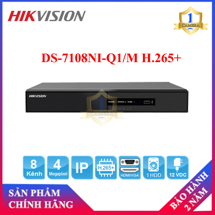 [HCM]Đầu ghi IP 8 kênh Hikvision DS-7108NI-Q1/M H.265+ -Camera Số 1