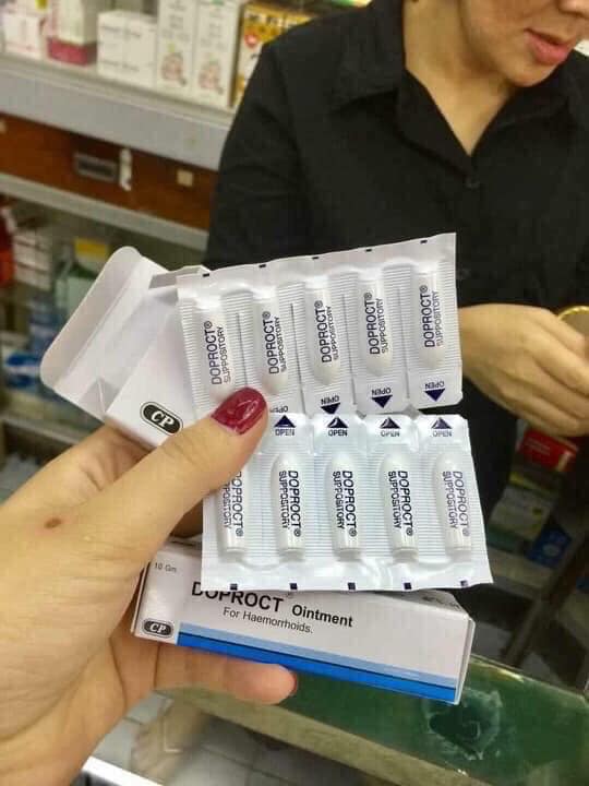 Combo 1 hộp 10 Viên Đặt Trĩ và 1 hộp Kem Bôi Trĩ DOPROCT Thái Lan