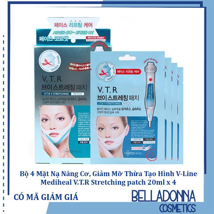 [HCM]Bộ 4 Mặt Nạ Nâng Cơ Giảm Mỡ Thừa Tạo Hình V-Line Mediheal V.T.R Stretching patch 20ml x 4