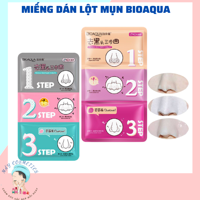 Miếng dán mun bioaqua, miếng dán lột mụn 3 bước bioaqua