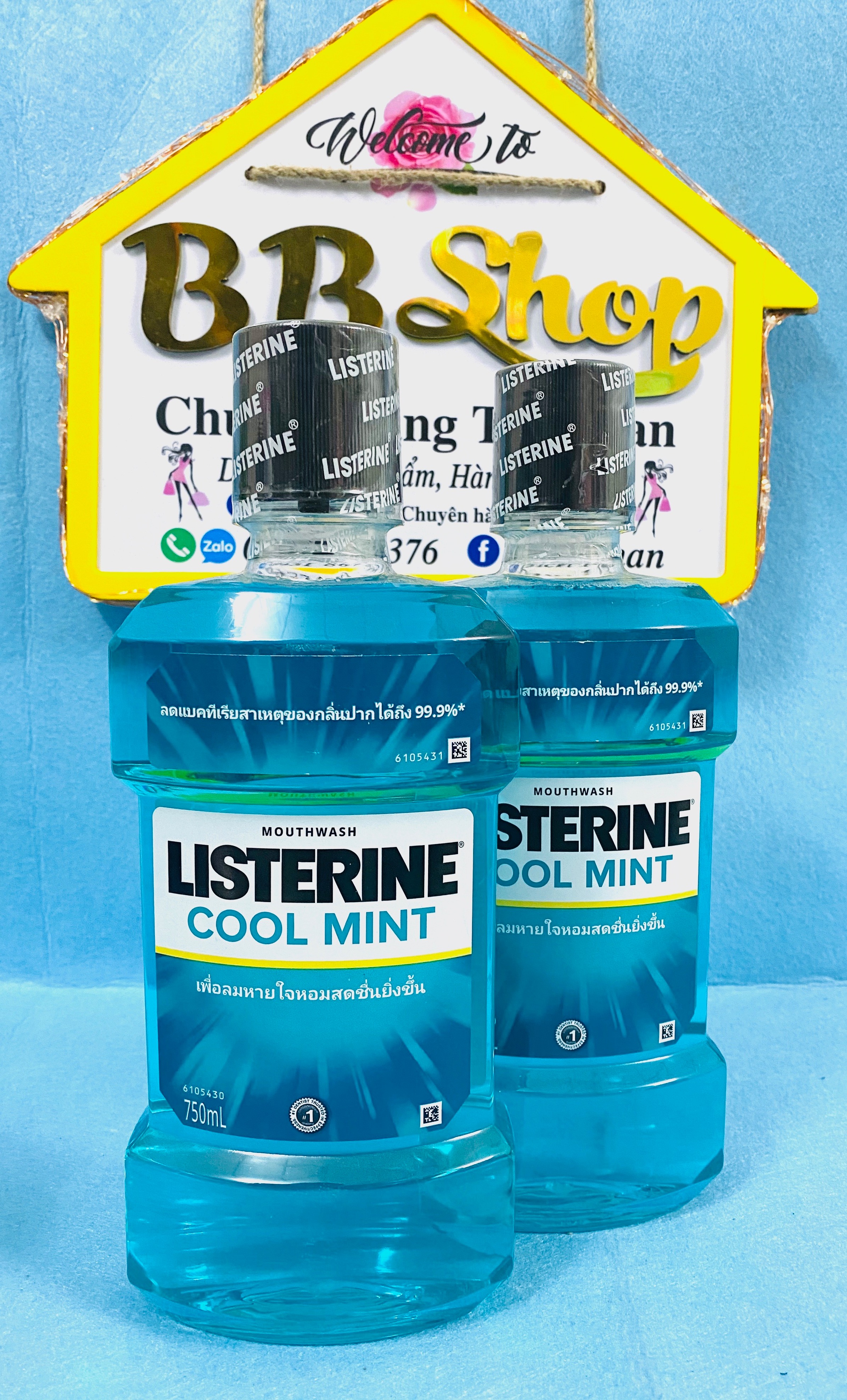 Cặp 2 chai nước súc miệng listerine cool mint thái lan chai lớn 750 ml +. 750 ml