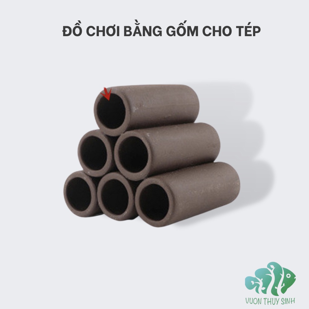 Bộ 6 ống sứ đồ chơi cho cá tép cảnh