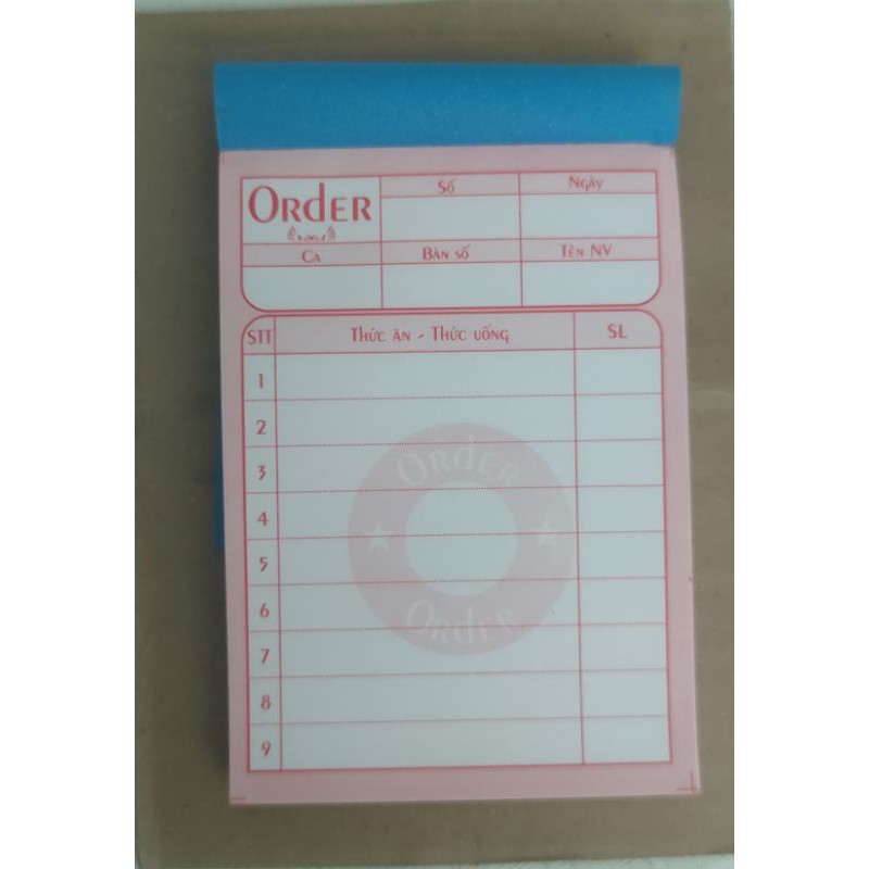 Combo 10 quyển Oder 1 liên có in nội dung