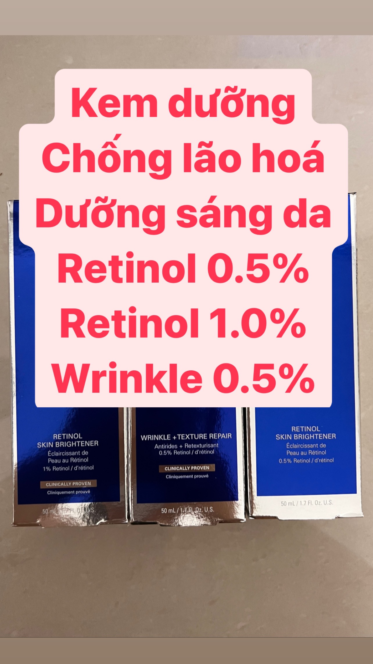 Kem dưỡng sáng da, chống lão hóa Retinol 0.5% Skin Brightener