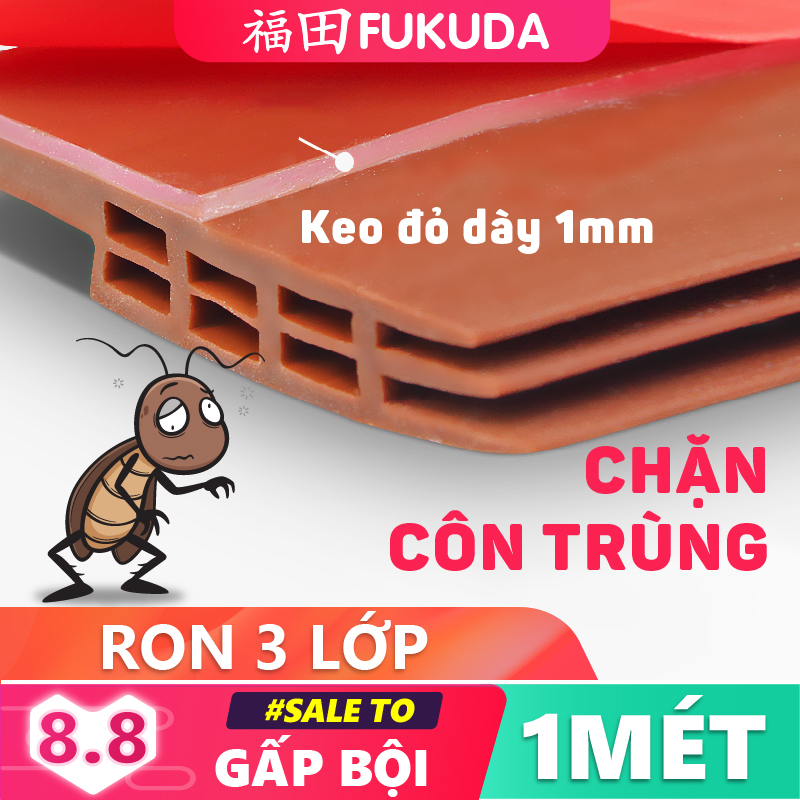 Thanh dán đáy cửa 1 MÉT chống côn trùng dày 3 lớp 5mm, Ron chặn cửa chống thoát hơi lạnh, chống ồn, chống côn trùng gây hại FUKUDA