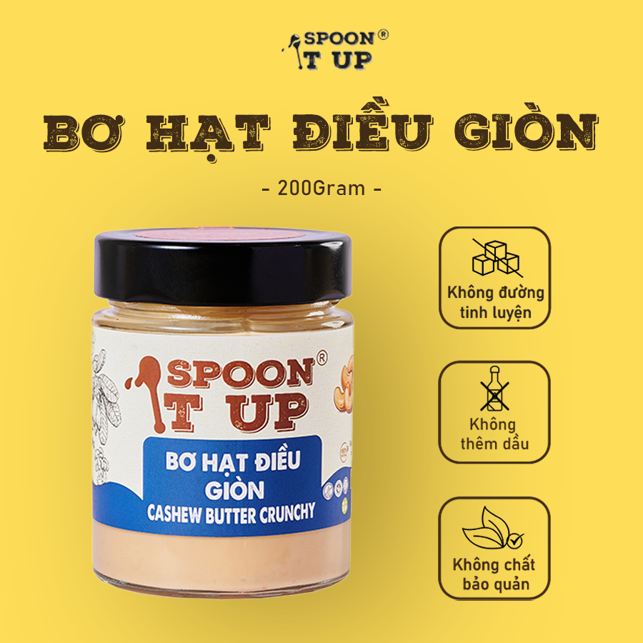 Bơ Hạt Điều Giòn - Đậm Đà Tự Nhiên, Tốt Cho Sức Khỏe 200g - Spoon It Up