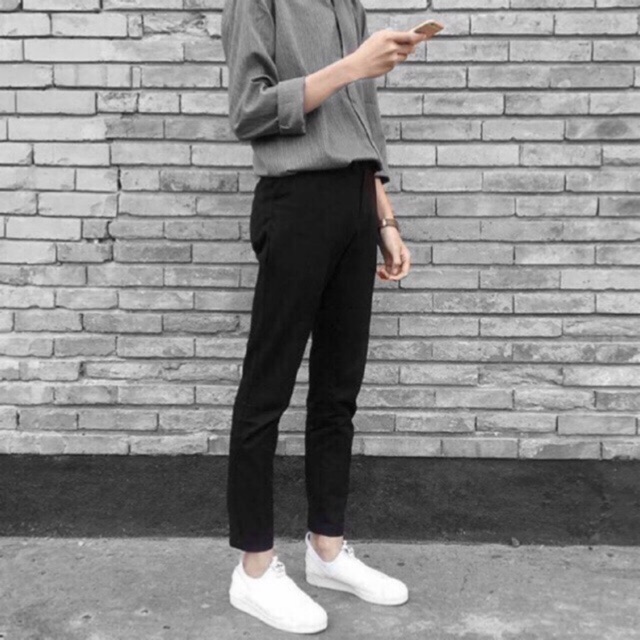 Quần baggy tây đen ❤️/ form nam nữ unisex/ freeship 99k