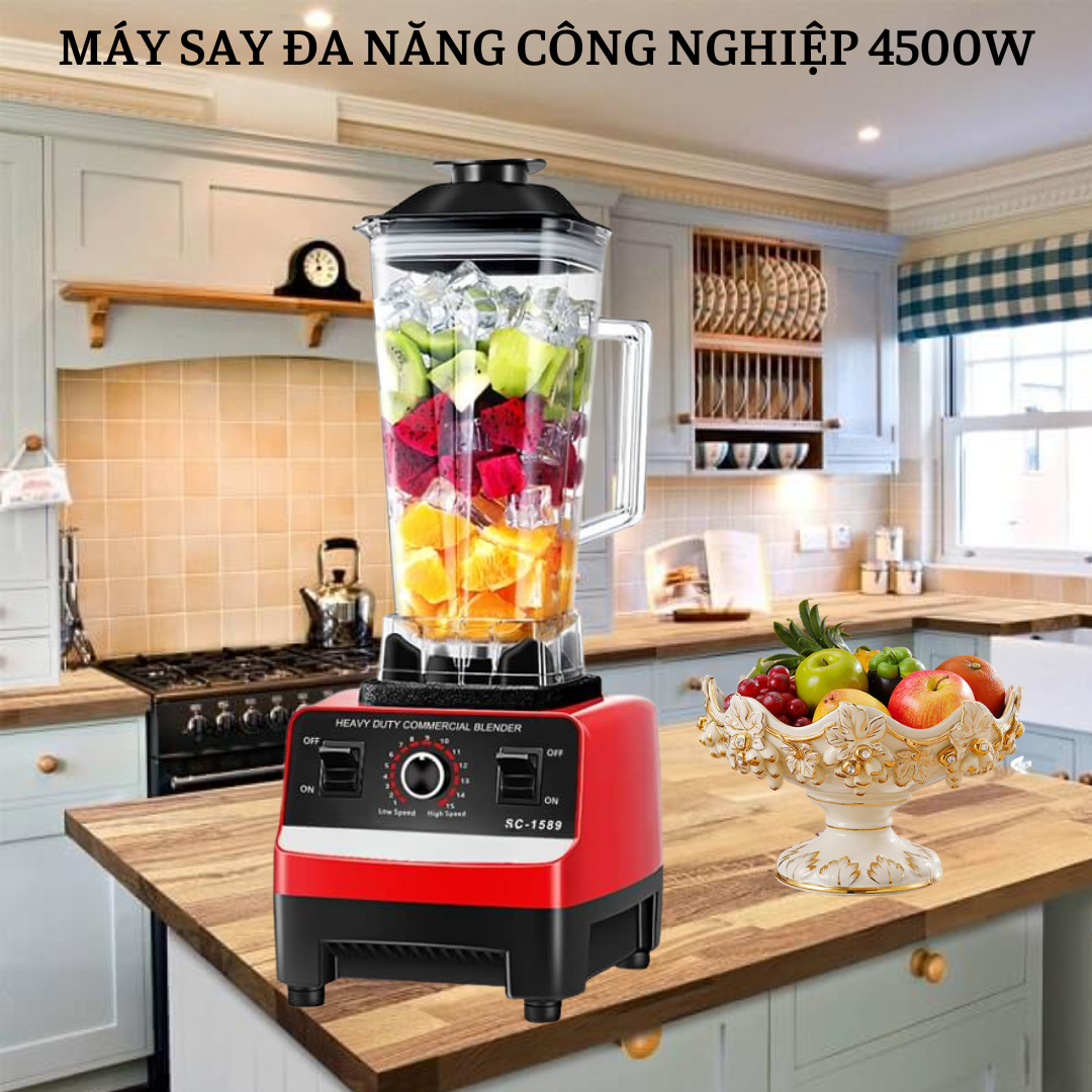 Máy xay sinh tố, Máy xay sinh tố công nghiệp KAW 5000W, 2 cối , máy xay sinh tố công nghiệp rau củ, xay đá, KHÔNG dùng để xay thịt -Bảo hành toàn quốc