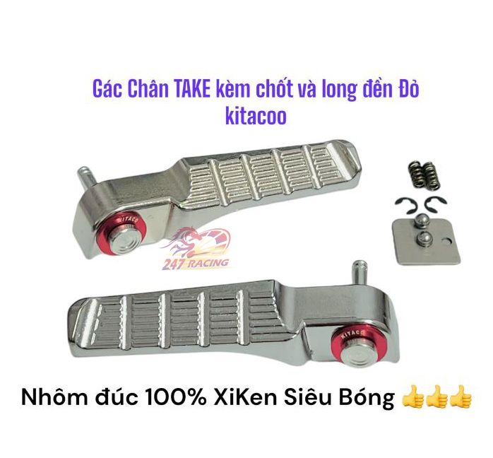 Gác chân ĐÚC Gcraft tặng kèm long đền kitaco đỏ và chốt gác chân INOX gắn xe máy Siêu Rẻ Đẹp