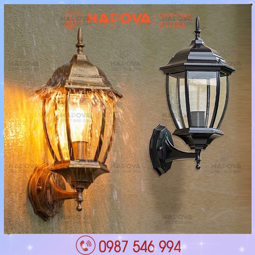 Đèn gắn tường ngoài nhà, đèn treo tường hapova dgt 031