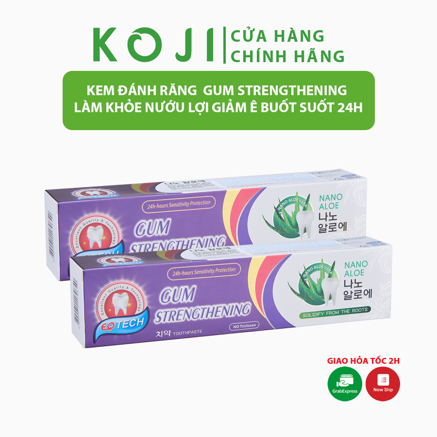 Kem đánh răng giảm ê buốt làm khoẻ nướu lợi EQ Tech Gum Strengthening Hàn Quốc giảm ê buốt 24h làm khỏe nướu 150g