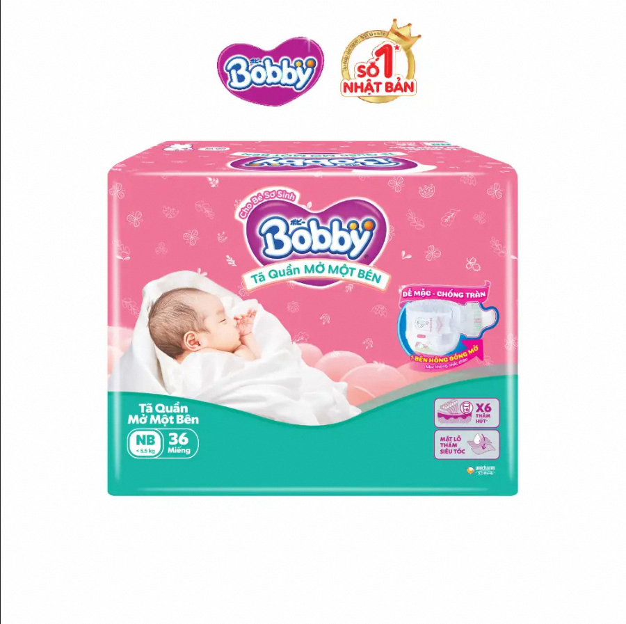 [MKB Gift] Tã Bobby Quần Mở Một Bên size NB36 miếng