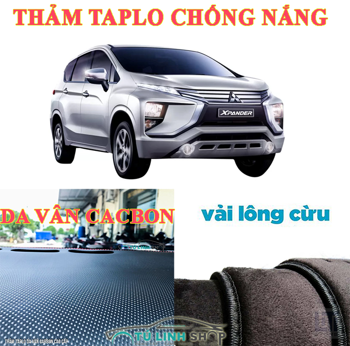 Thảm taplo Xpander bằng lông Cừu 3 lớp hoặc Da Cacbon