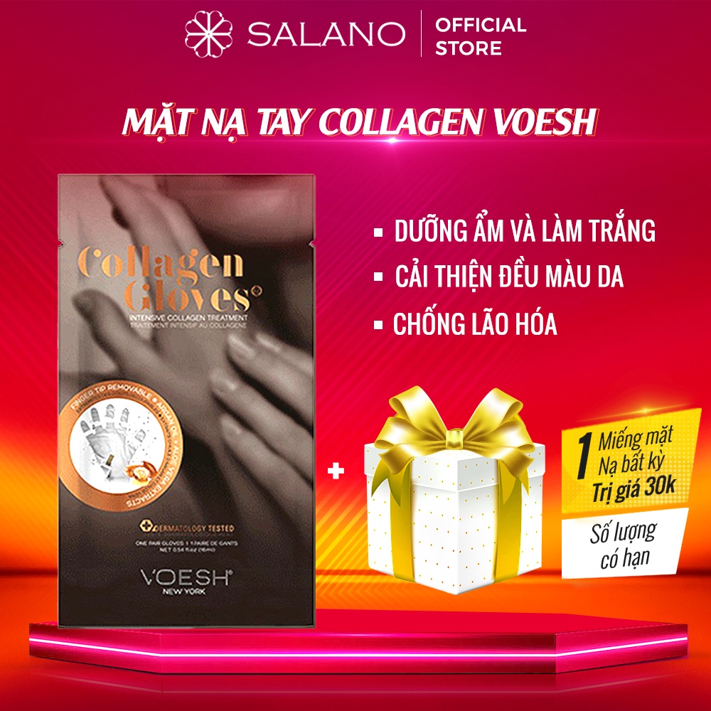 Mặt nạ tay dưỡng trắng chống lão hóa dưỡng ẩm giảm nhăn da tinh chất collagen VOESH SALANO MNTSLN02