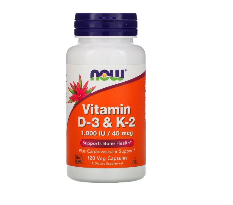 Spot American Now foods vitamin D3 K2 D3 and K2 1000IU 120 capsules