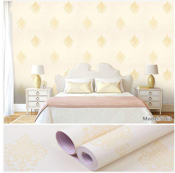 CUỘN 10m DECAL GIẤY DÁN TƯỜNG HOA VĂN MÀU VÀNG GDT_5162