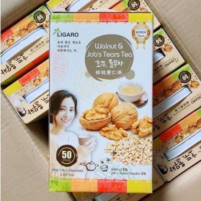 Ngũ cốc hạt óc chó, ý dĩ, đỗ đen, táo đỏ Ligaro Hàn Quốc 900g