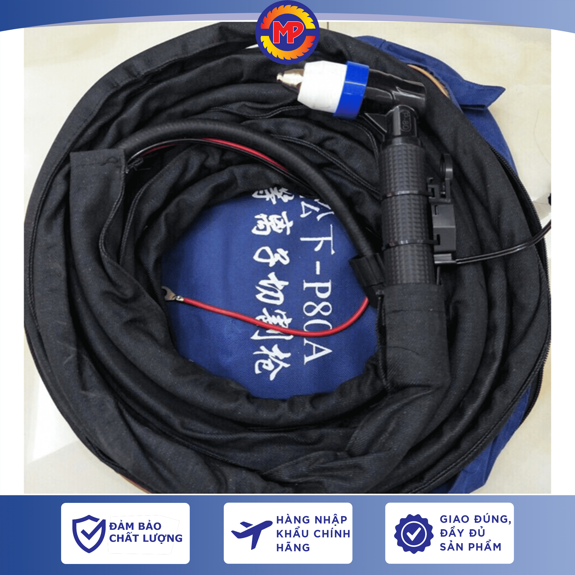 Dây cắt plasma pa80 - 4m và 8m - dùng với các máy cắt plasma dòng 40a - 60a - 70a - 80a - 100a - 120a