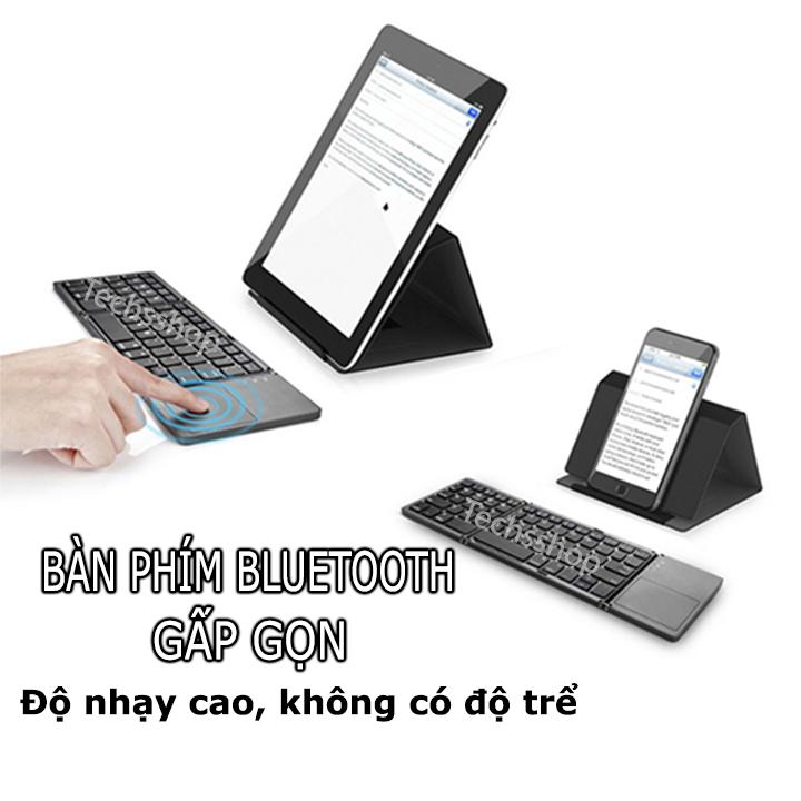 Bàn phím bluetooth gấp gọn có chuột cảm ứng cho điện thoại - Máy tính bảng - Laptop - Bàn phím PC - Bàn phím không dây cho android box TV - Bàn phím ios - Bàn phím cho iphone - Bàn phím cho ipad macbook - Bàn phím chơi game