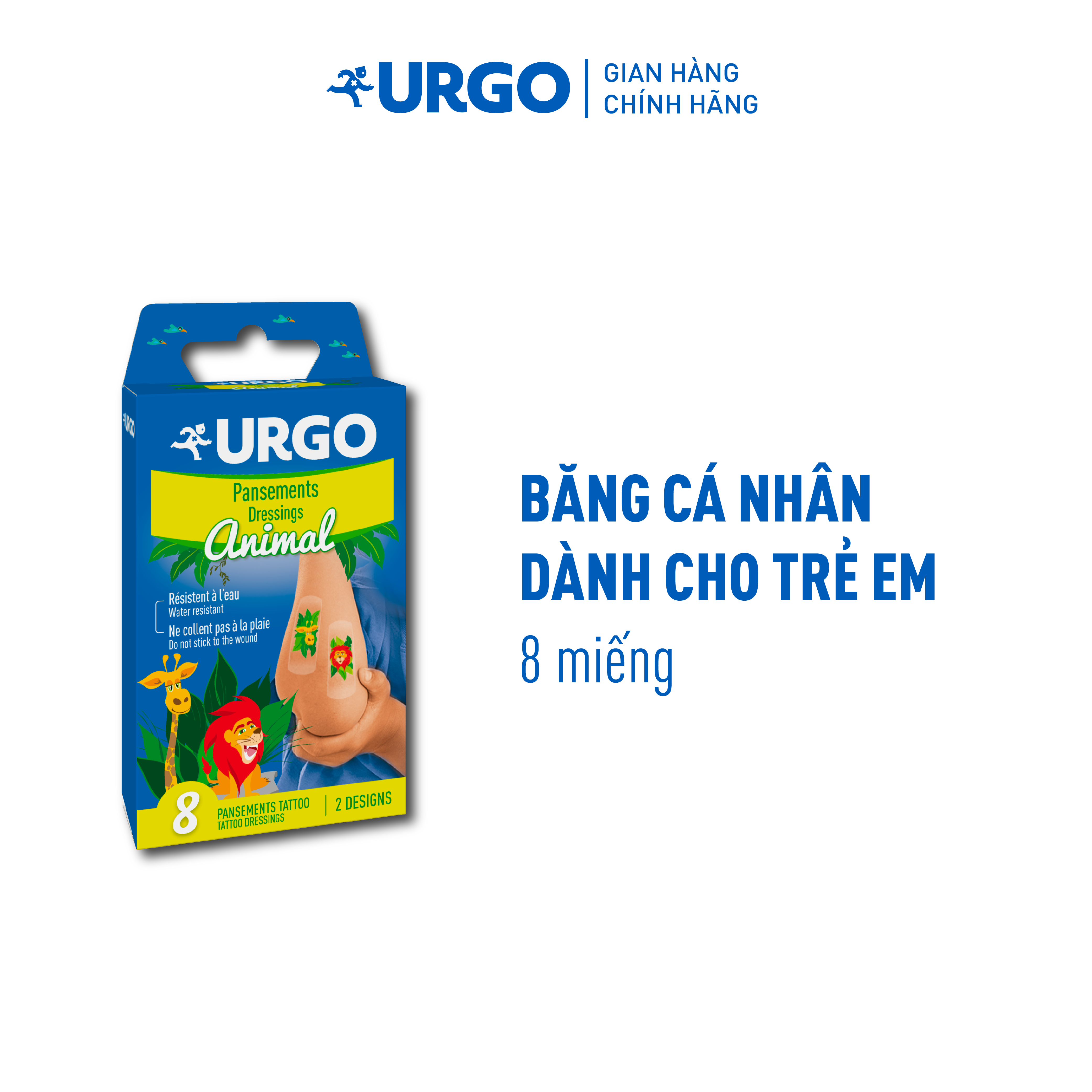 Băng cá nhân Urgo Tattoo Dressing dành cho trẻ em