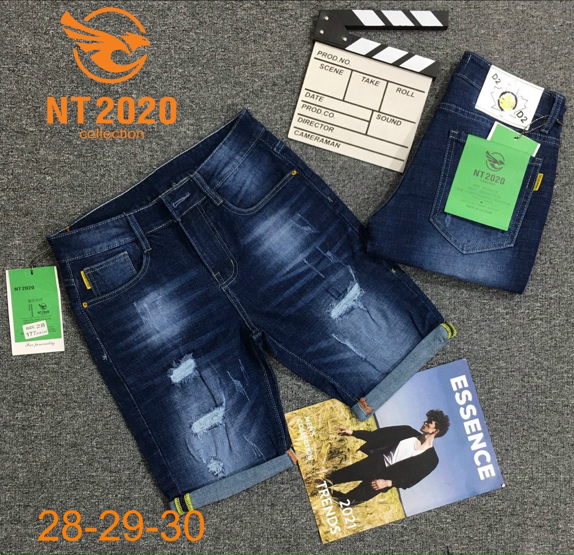 Quần short jean nam co giãn cao cấp - hàng quảng châu ht