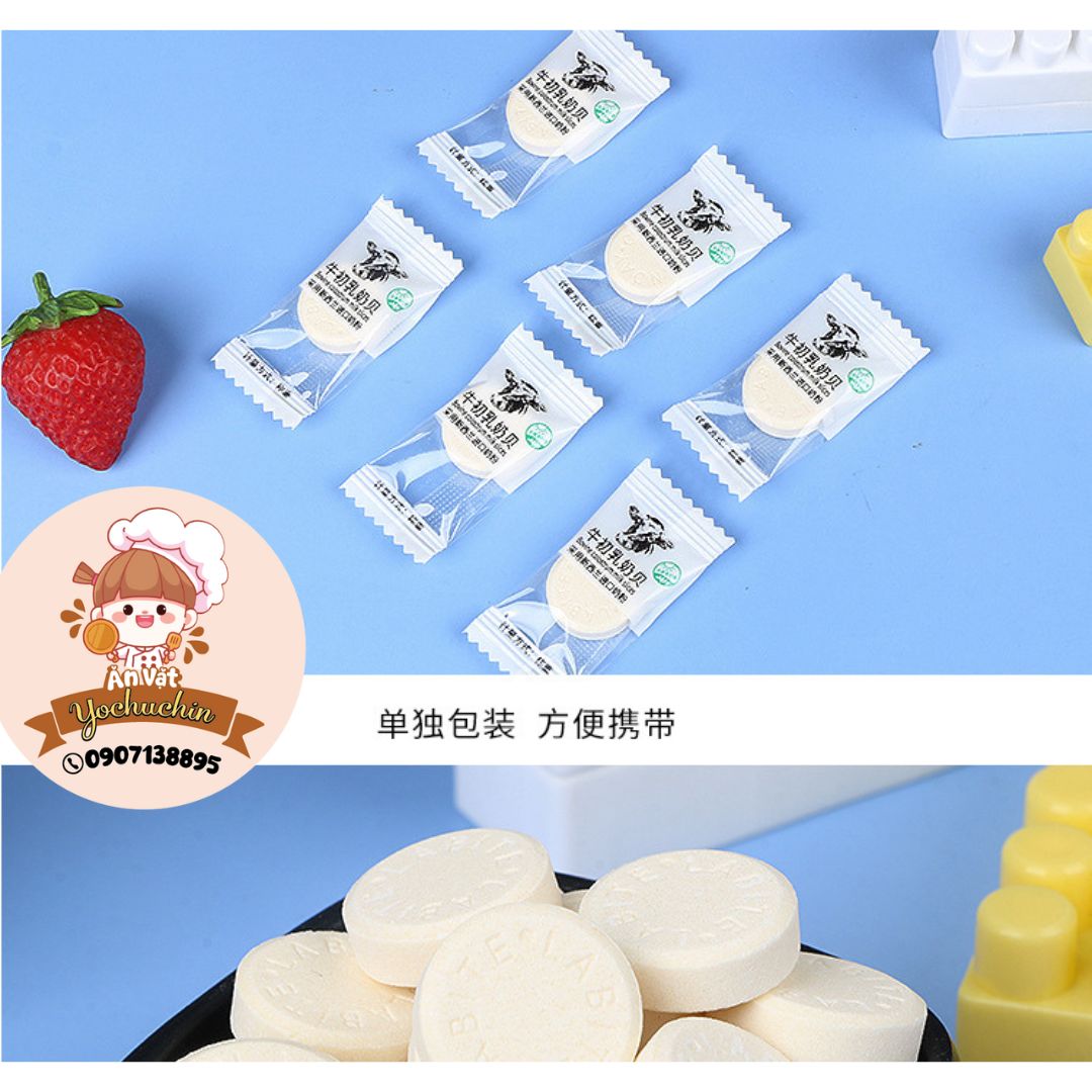 Kẹo viên nén sữa bò nội cổ/kẹo cứng/kẹo bò sữa không đường vị/kẹo ăn vặt ngon bổ dưỡng
