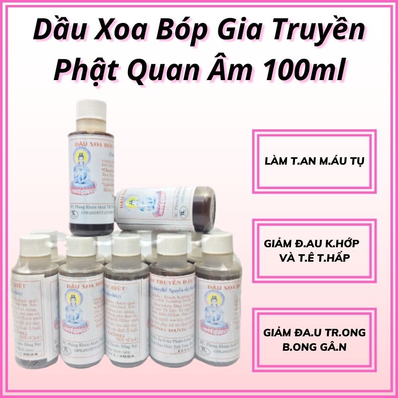 Chai dầu xoa bóp gia truyền phật quan âm 100ml- giảm đ.a.u .n.hứ.c