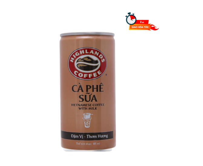 Lon cà phê sữa đá Highlands lon - 185ml