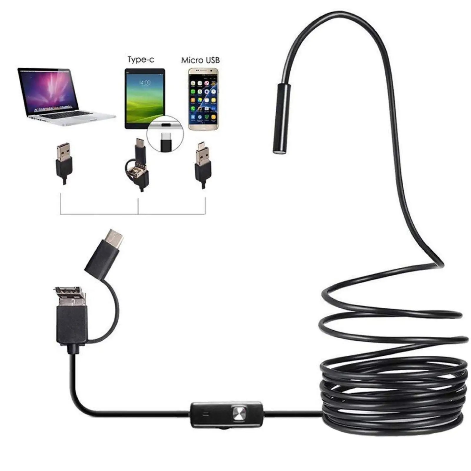 Camera nội soi tai mũi họng mini, camera nội soi lấy ráy tai kết nối usb 5.5mm mini android pc chăm sóc sức khỏe