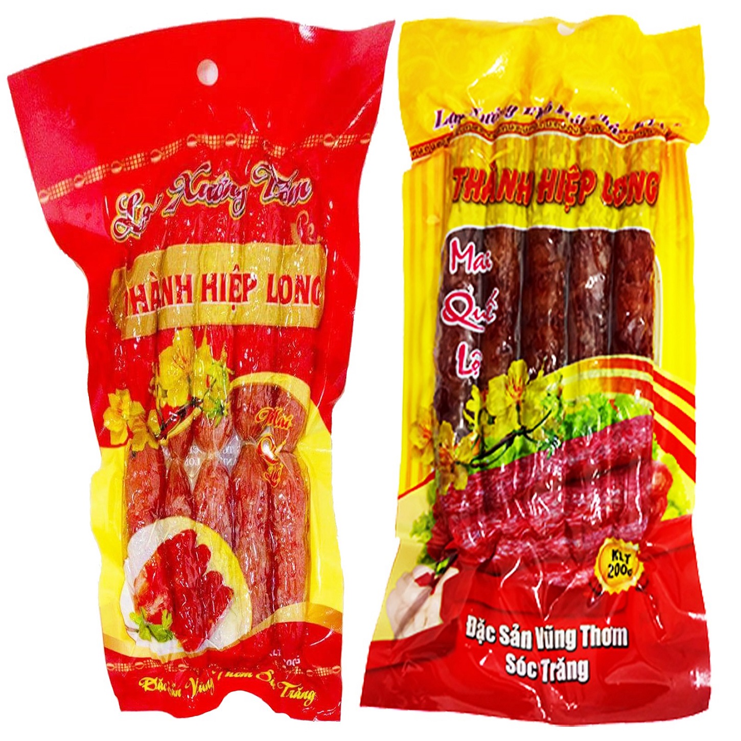 Gói combo Lạp Xưởng Tôm và Lạp Xưởng Khô Mai Quế Lộ Sóc Trăng (200gr)
