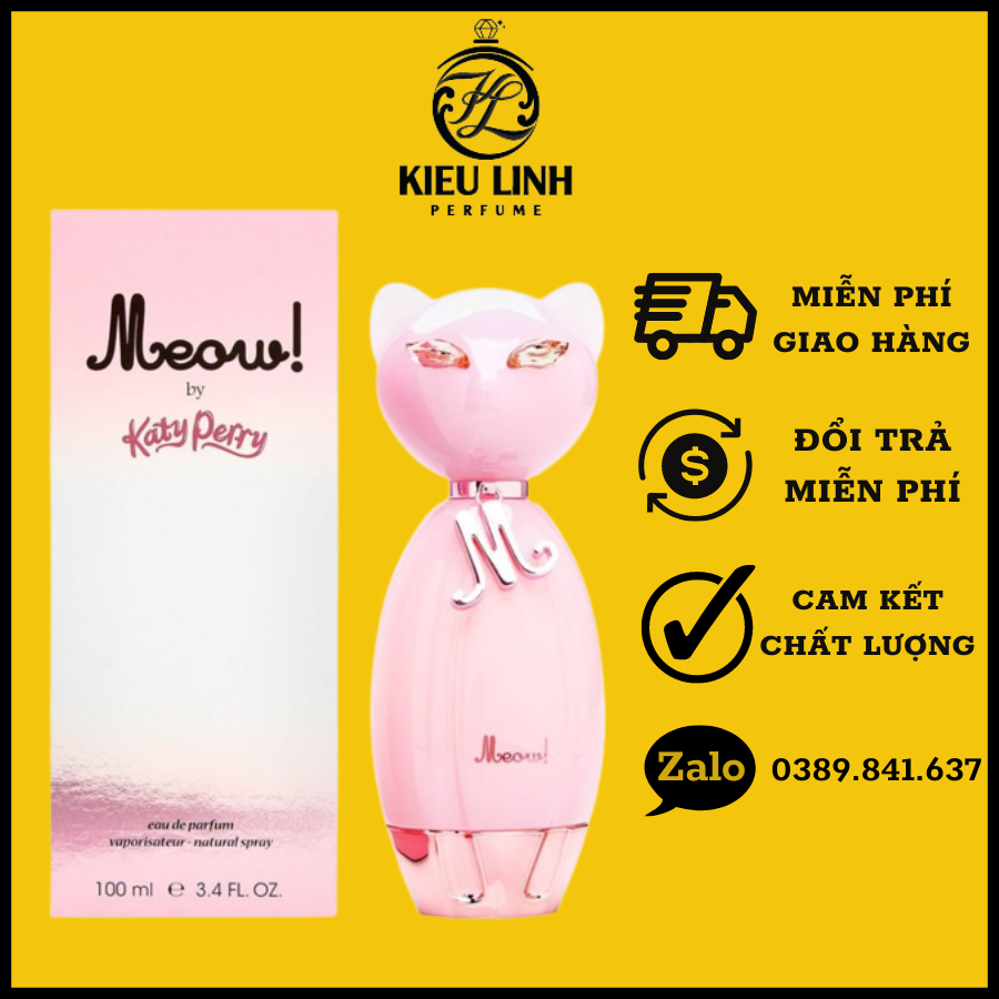 Nước hoa hình mèo katy perry hồng-tím