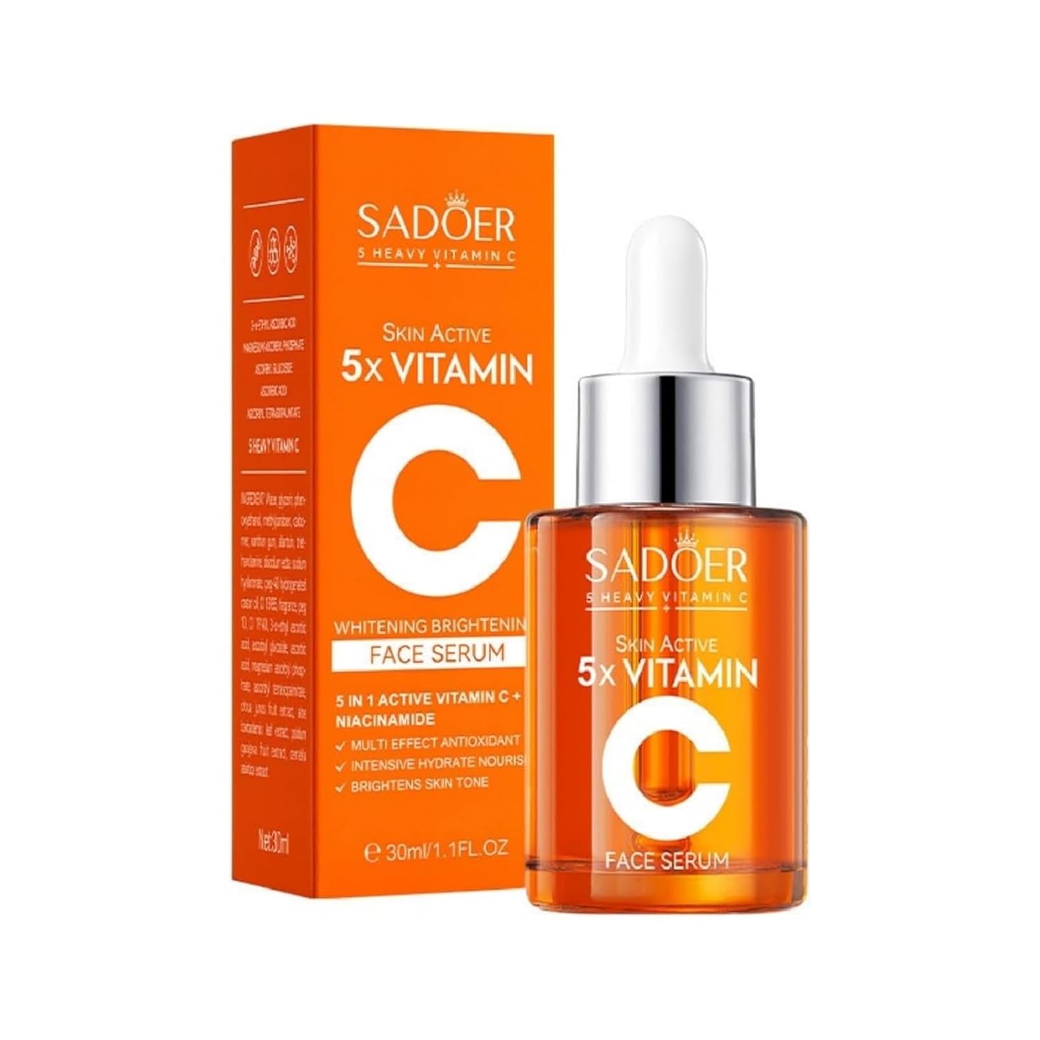 For Sadoer 5X Vitamin C Face Serums.Clear Hydrating Moisturizing Serums,Face Serum,Facial Care,Soothing Skin,brightens skin tone 30ml 1.1 FL OZ