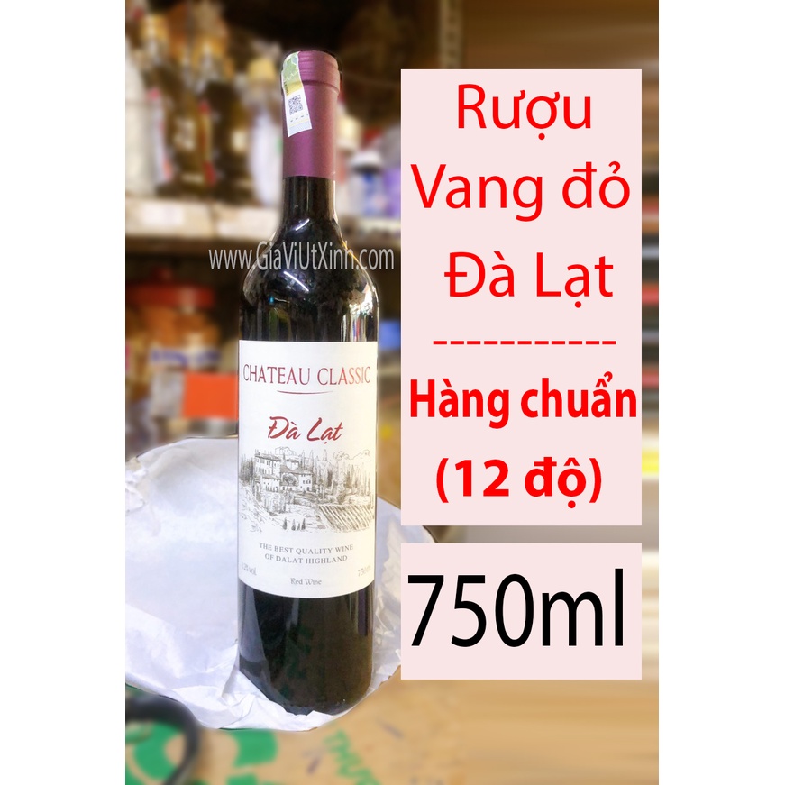 Rượu Nấu Ăn Vang Đỏ Đà Lạt 12 Độ - 12% Vol Da Lat Red Cooking Wine