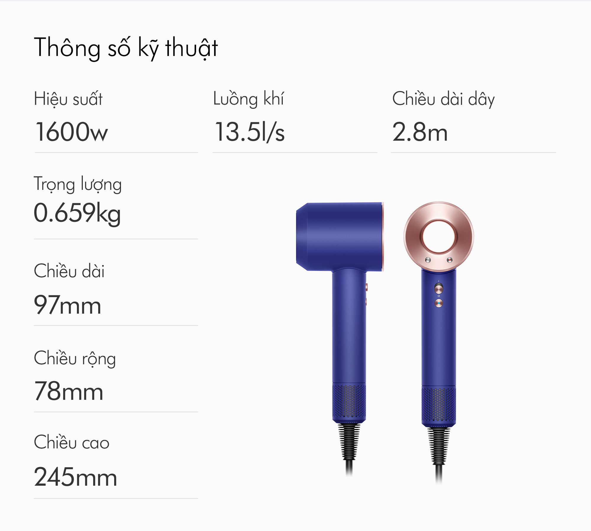dyson supersonic tm hair dryer hd08 vinca blue rosé - máy sấy tóc 14