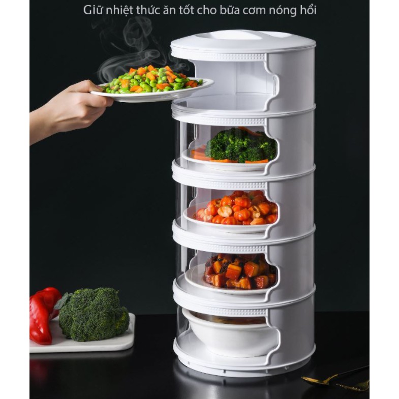 Lồng bàn giữ nhiệt 5 tầng thông minh với chất liệu nhựa carbon không độc hại giữ nhiệt 9h thiết kế xếp chồng gọn gàng thiết kế trượt thông minh không vướng và tách được từng tầng. Bảo hành 12 tháng.